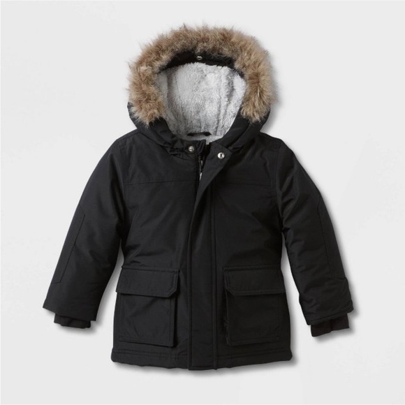 Cat & Jack Other - Toddler boys  parka jacket with attached faux fur hood nwt